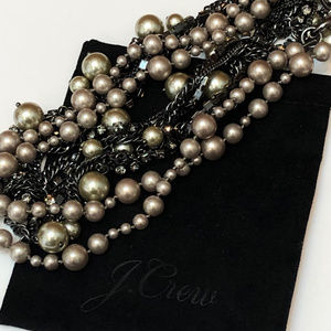 J Crew Pearl and Crystal long necklaces